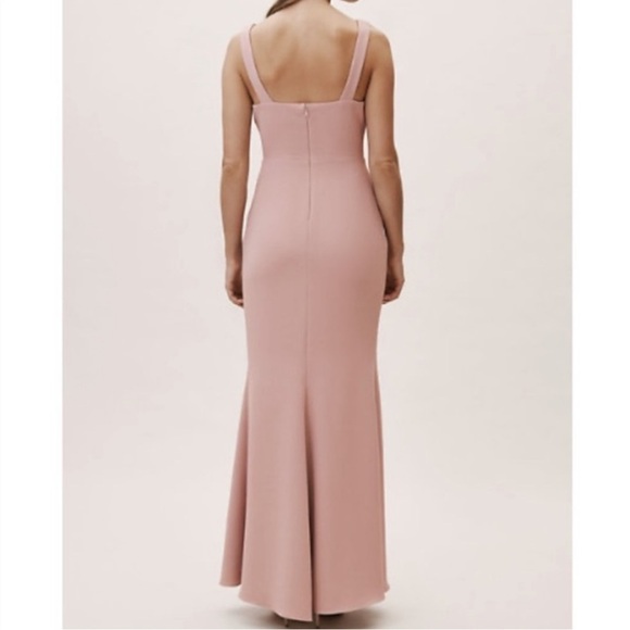 Bhldn and Anthropologie mauve blush square neck gown - Picture 3 of 9